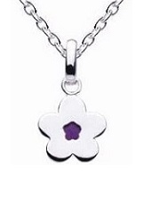 ravishing teensy-weensy enamel flower silver baby necklace